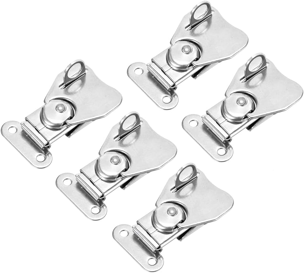 Uxcell Twist Latches, Stainless Steel Spring Loaded Butterfly Twist Latch for Toolbox Suitcases Wooden Box, 2.4X1.5" 5Pcs