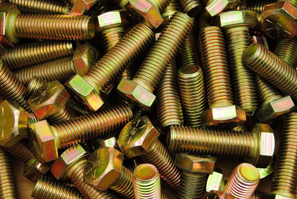 (15) Hex Head 3/4-10 X 2-1/2 Grade 8 Bolts Yellow Zinc Cap Screws