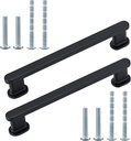 Cabinet Handle 20 Pack 6-1/4 Inch (160Mm) Hole Center Solid Aluminium Alloy Matte Black Furniture Pulls Drawer Pulls Kitchen Handle.