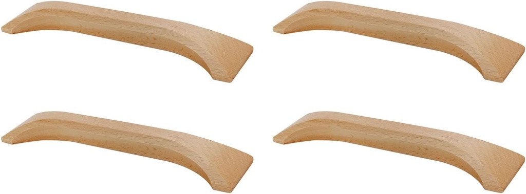 4Pcs Beech Wood Handle Kitchen Cupboard & Cabinet Handle 5" Hole Distance with Screws