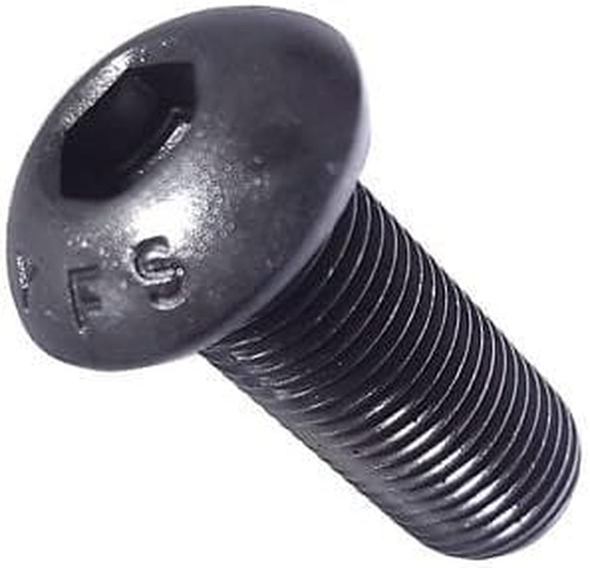 Socket Button Head Cap Screw, 1/4-20 X 2 1/2", Alloy Steel, Black Oxide, Hex Socket (Quantity: 100) Coarse Thread, 1/4 Inch Hexagonal Allen Bolt, Length: 2 1/2 Inch, Partial Thread