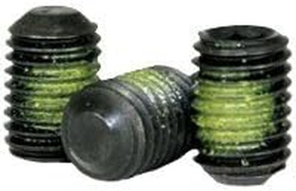 Newport Fasteners Nylon Patch Socket Set Screw Flat Point, 5/16-18 X 3/8", Alloy Steel, Black Oxide, Hex Socket (Quantity: 100) Coarse Thread, Thread Diamater: 5/16 Inch X Length: 3/8 Inch