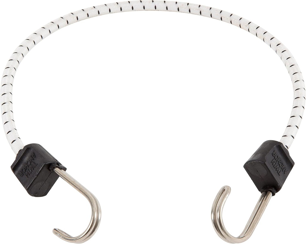 Keeper - 24” Marine Twin Anchor Bungee Cord - UV and Weather-Resistant, 10 Pack
