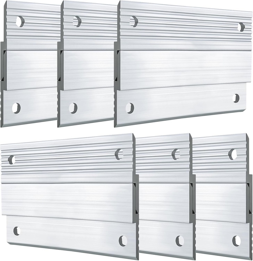 4" French Cleat Picture Hanger, 6 Pairs Heavy Duty Aluminum Z Clips Interlocking Wall Mounting Brackets with Screws for Hanging Photo Panel Mirror Whiteboard Cabinet Shelf Headboard Art (Silver)