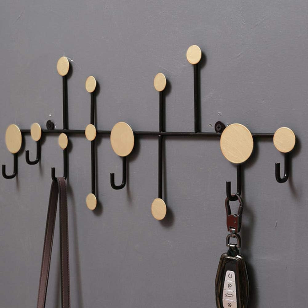 Industrial Style Wall Mounted Coat Rack, Clothes Organizer Hooks Hanger for Hat Bags Towel Living Room Decor, 58Cm24Cm