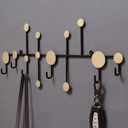 Industrial Style Wall Mounted Coat Rack, Clothes Organizer Hooks Hanger for Hat Bags Towel Living Room Decor, 58Cm24Cm