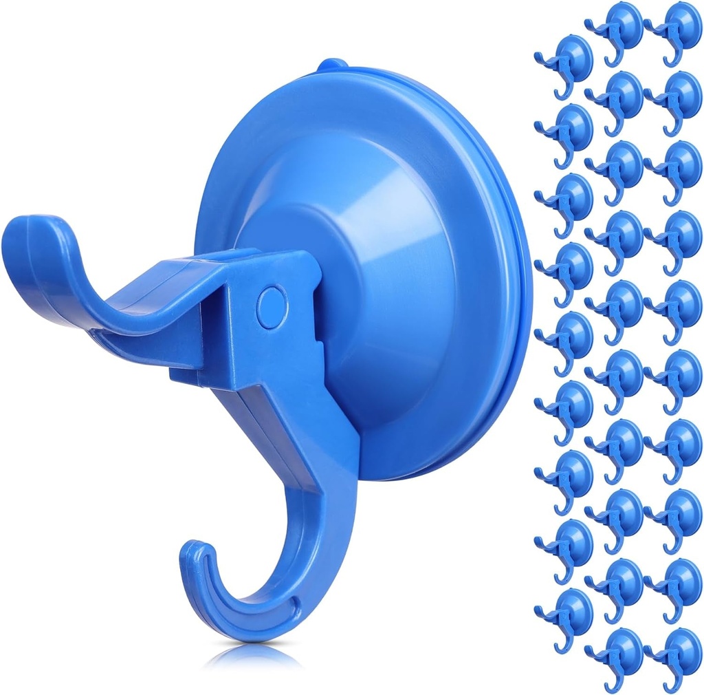 Antimbee 30 Pack Suction Cup Hooks with 11 Lbs Load Capacity, Bathroom Shower Mirror Glass Holder, Removable Heavy Duty Vacuum Hanger Hook