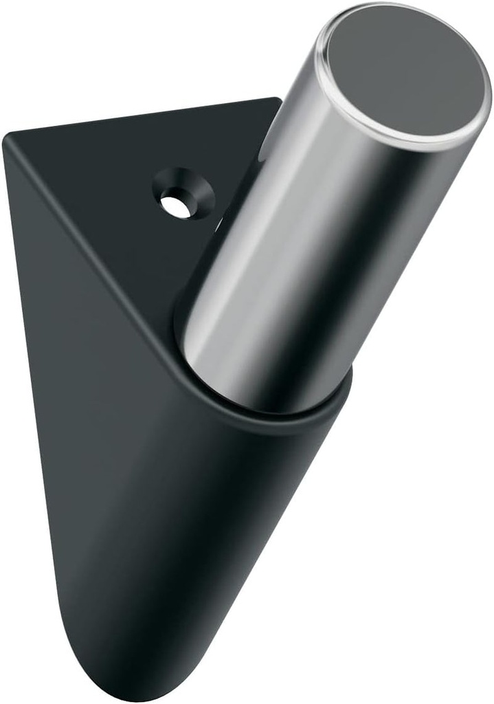 Amerock HBX37011MB26 | Acclivity Single Prong Decorative Wall Hook | Matte Black/Polished Chrome Hook for Coats, Hats, Backpacks, Bags | Hooks for Bathroom, Bedroom, Closet, Entryway
