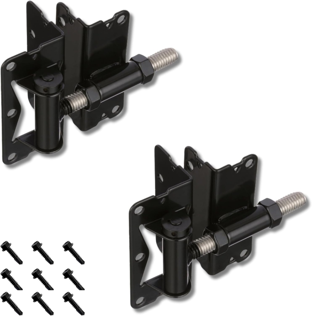 Stainless Steel Self-Closing or Non Self-Closing Pair of Hinges in Black for Aluminum Fences (AD1006B)