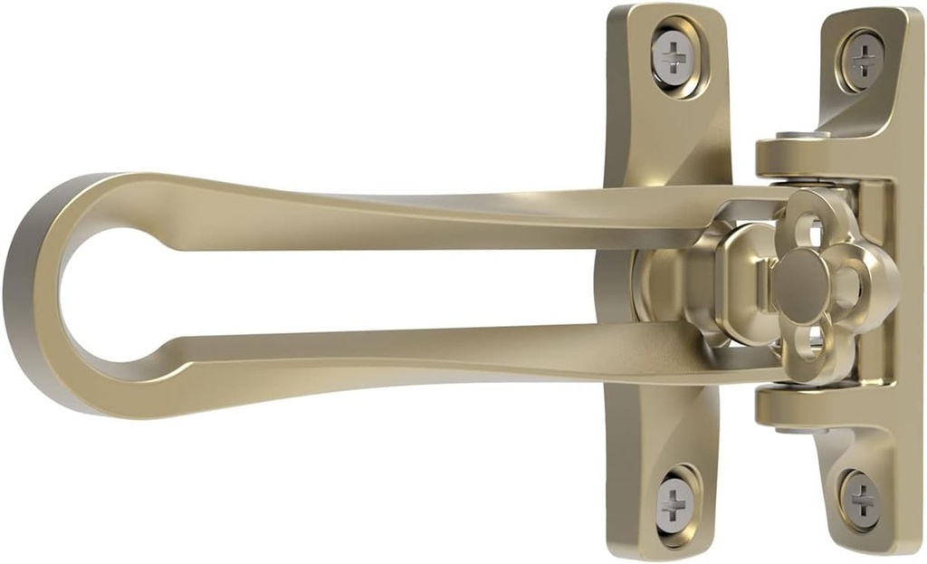 Greatim GT-SD101-GD Door Swing Bar Lock, Improving Ventilation, Keeps Virus Particles Out, Ideal for Apartment and Commercial Outward Doors. Zinc Alloy, Matte Gold