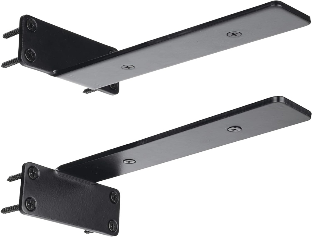 6 Pack - Shelf Brackets 8 Inch Heavy Duty Floating Shelf Brackets, Solid Steel Industrial Rustic L Bracket, DIY Shelving Hidden Brackethardware Support, Screws and Wall Plugs Included