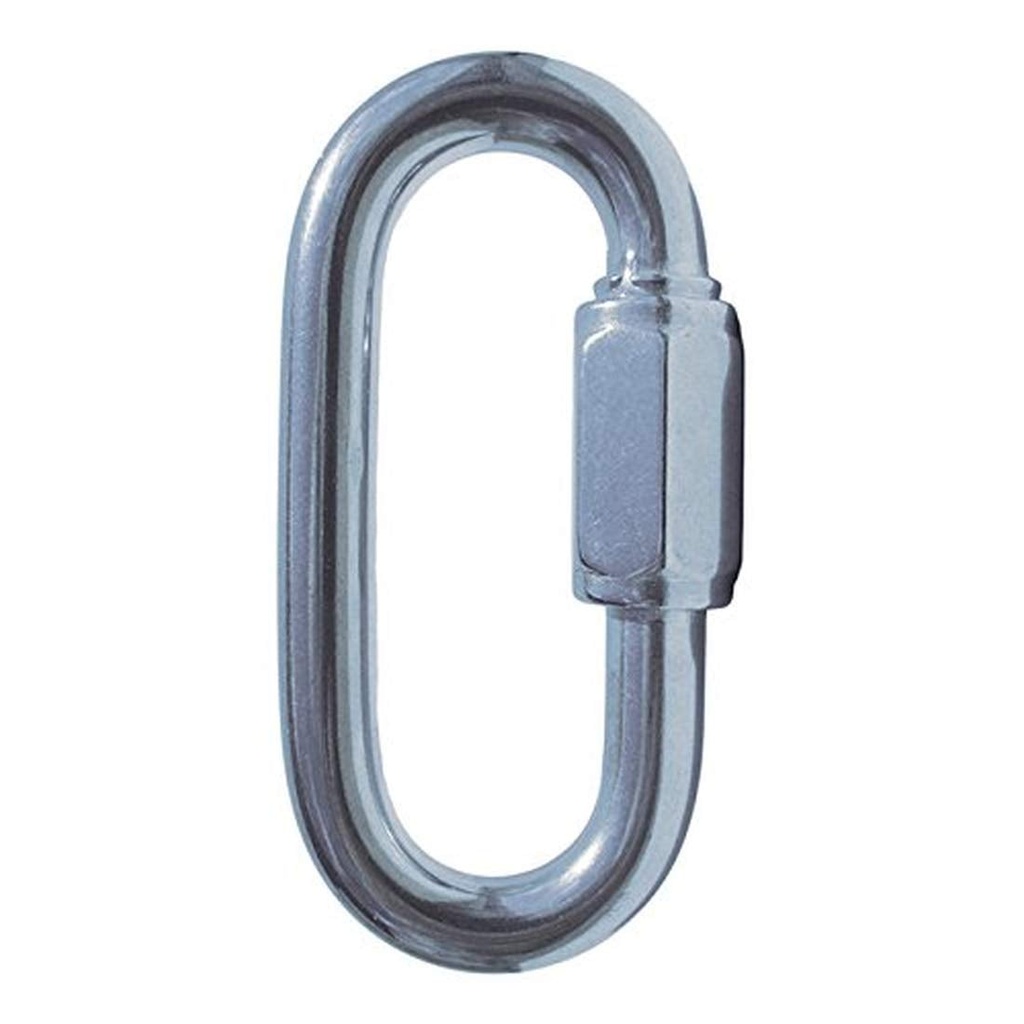 Zinc Plated Oval Quick Link 1/4" - Marine Grade, Chain Link Connectors, Threaded Screw Links (Pack of 50)