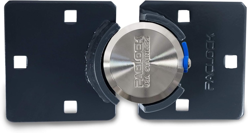Paclock'S KT2173S/770 Hasp and Puck Combo Kit, Buy American Act Compliant, Stainless Steel Body, Grey Hasp, High Security 6-Pin Cylinder, One Lock Keyed to #26541 W/ 2 Keys, with Backplates