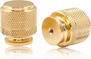 12 Pack Knurled Cabinet Knobs Aluminum Dresser Cabinet Knobs Stylish Drawer Knobs for Dresser Drawers Cupboard, Gold & Gold