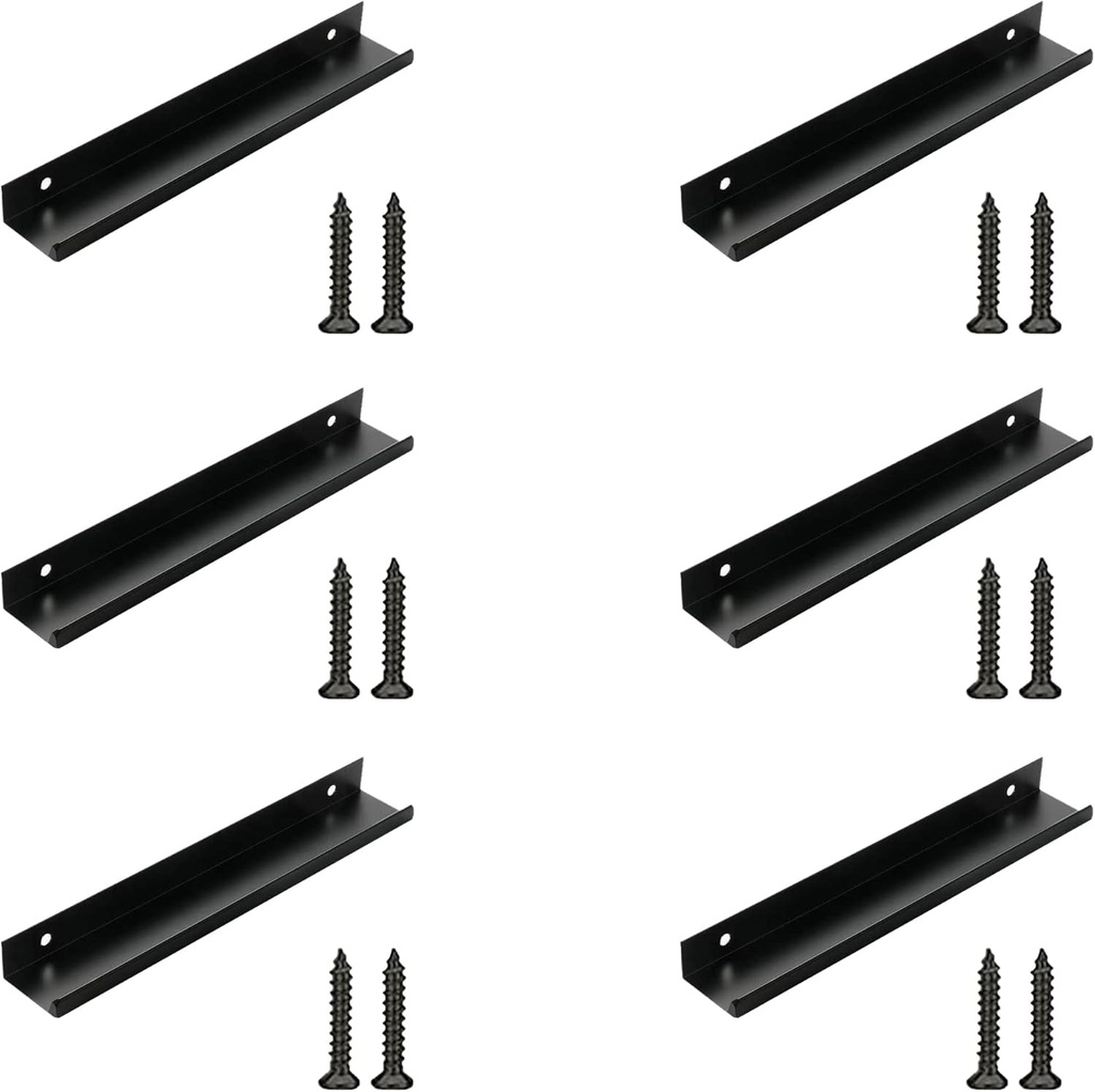 Finger Edge Pulls 6Pcs Cabinet Handlescabinet Pulls Furniture Drawer Handles Modern Concealed Tab Pulls for Home Kitchen Cabinet Drawers