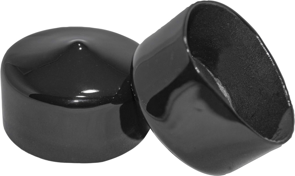 Made in USA 2" Inch (50Mm) round Rubber Plugs for Holes, Flexible Black Rubber End Caps, Hardware Plugs, Metal Tubing Post Rubber Cover Protective End Caps for Furniture by Prescott Plastics(20 Pack)