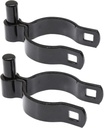 Chain Link Gate Post Hinge - Heavy Duty Pressed Steel - Includes Carriage Bolts & Nuts (Black Coated Steel, 2-3/8")