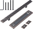 Solid Brass Sliding Barn Door Handles Set, 12 Inch Heavy Duty Two-Side Design, for DIY Sliding Barn Door Handle Gates Garages Sheds Furniture - Oil Rubbed Bronze Finish