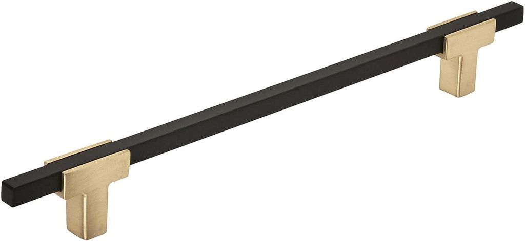 Amerock | Cabinet Pull | Brushed Gold/Matte Black | 7-9/16 Inch (192 Mm) Center to Center | Urbanite | 1 Pack | Drawer Pull | Drawer Handle | Cabinet Hardware