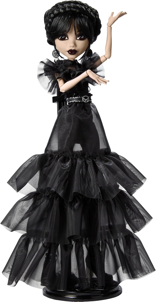 Monster High Wednesday Collectible Doll, Rave'N Wednesday in Black Gown Inspired by Dance Scene