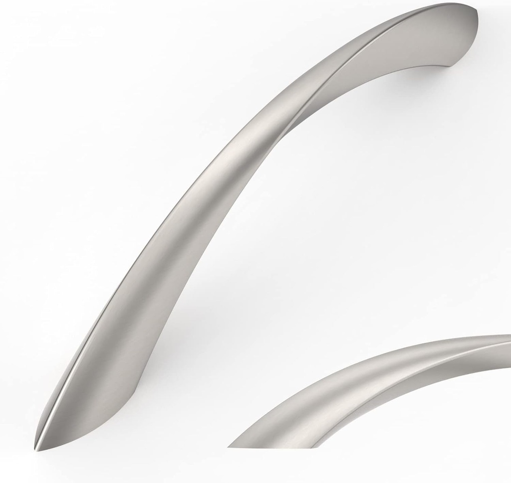 Amerdeco 10 Pack Brushed Satin Nickel 5 Inch(128Mm) Hole Centers Kitchen Arch Twisted Cabinet Pulls Cabinet Hardware Kitchen Handles for Cabinets Cupboard Handles Drawer Pulls ZH0048