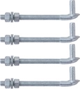 8" J-Bolt Gate Hinge, VIVIDA J Bolt Hinge with 5/8" Male Hinge Pin, Gate Hinge for Chain Link Fence, J-Bolt Gate Hinge Bolts, Chain Link Gate Hardware, 4 Pack