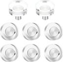 Glass Crystal Knobs Brass Drawer Pull Cabinet Handle Brass Glass Knobs Gold Furniture Hardware Glass Dresser Knobs for Dresser Pull Furniture Handle Cupboard Hardware (Clear and Round,8 Pieces)