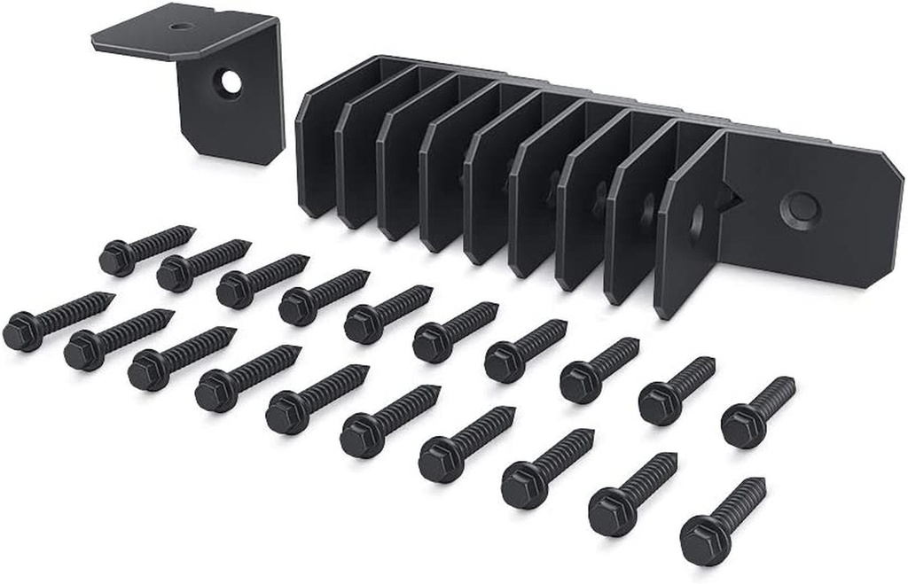 Ozco 51717 Ironwood 2-Inch Rafter Clips, Black Galvanized Steel, Hardware Included (10 per Pack)