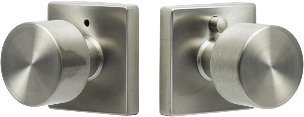 Sure-Loc Hardware BG102-SQ 32D Bergen Square Privacy Knob, Satin Stainless