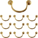 Txinmin 10 Pack Traditional Bail Cabinet Hardware Handle Pull Antique Brass Drawer Pull, 3-11/20 Inch Hole Centers (90Mm), Gold Brass Tone
