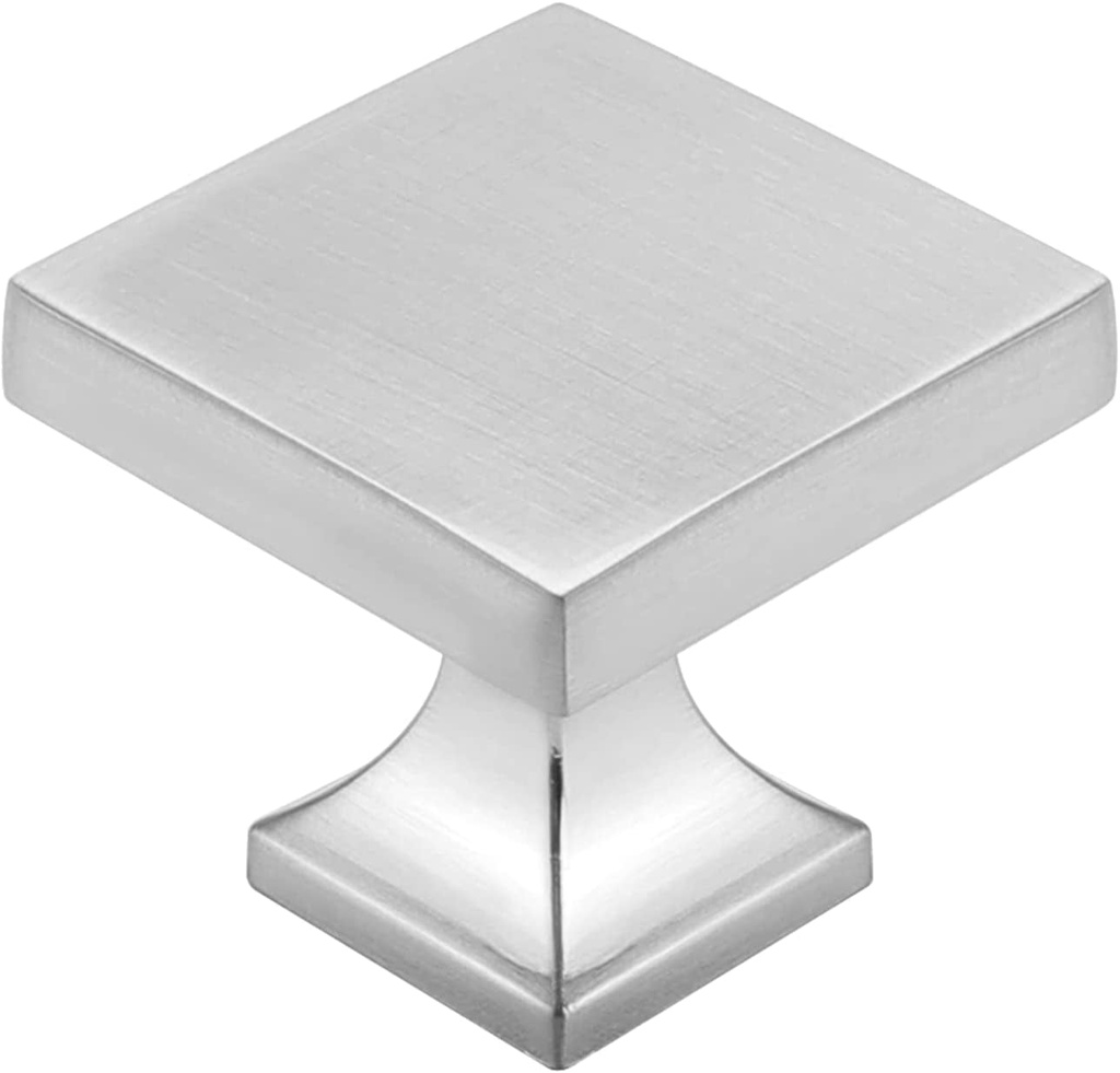 Homdiy 30 Pack Brushed Nickel Square Cabinet Knobs Kitchen Knobs Zinc Alloy Drawer Knobs Metal Cabinet Hardware for Drawer Desk Stairs Bathroom