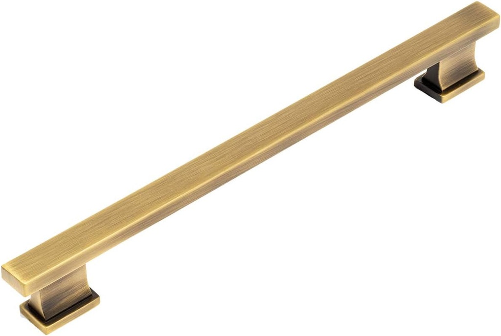 10 Pack - Cosmas 702-192BAB Brushed Antique Brass Contemporary Cabinet Hardware Handle Pull - 7-1/2" Inch (192Mm) Hole Centers