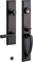 479123 Aurick Left Handed Solid Brass Keyed Entry Door Lever Set with 2-3/8" Backset