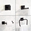 447193 Hibiscus Bathroom Hardware Set with 24" Towel Bar, Towel Ring, Toilet Paper Holder, and Robe Hook