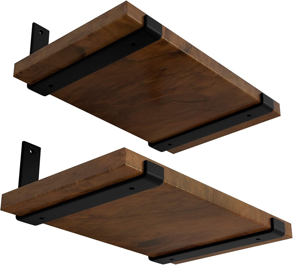 LEOPO 12 Inch Shelf Bracket for DIY Floating Shelf, 1/5 Inch Thick Heavy Duty Bracket, 4 Pack, 11.25” X 6” X 1.5”