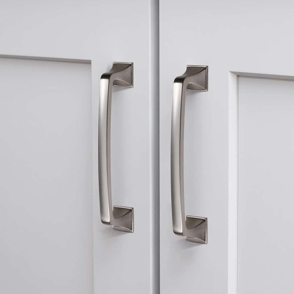 Cabinet Pulls,10 Pack 5 Inch(128Mm) Brushed Nickel Cabinet Handles Hardware for Kitchen Cupboard Closet Bathroom Dresser Drawer,Zinc Alloy