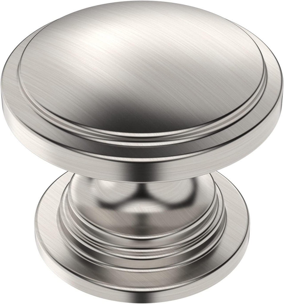 Alzassbg 10 Pack Brushed Satin Nickel Cabinet Knobs, 1.1 Inch(30Mm) Diameter Kitchen Cabinet Hardware round Knobs for Cabinets and Drawers AL6014SN