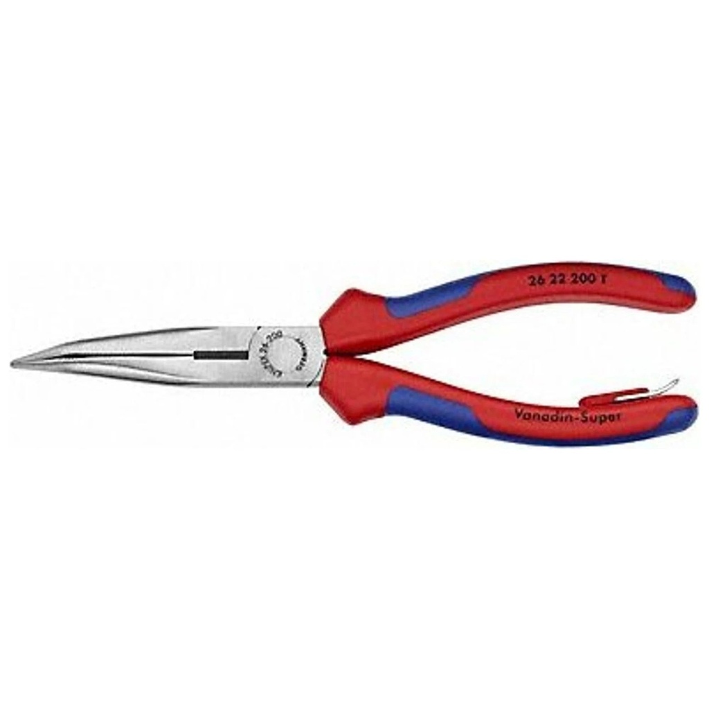 Knipex Long Nose Plier,8" L,Serrated 26 22 200 T BKA