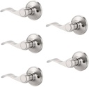 Probrico Satin Nickel Single Dummy Door Levers Wave Style Dummy Door Handles Hardware, Left Handed, 5 Pack