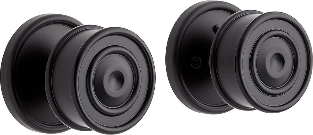 479236 Kennice Solid Brass Privacy Door Knob Set with 2-3/8" Backset - Matte Black