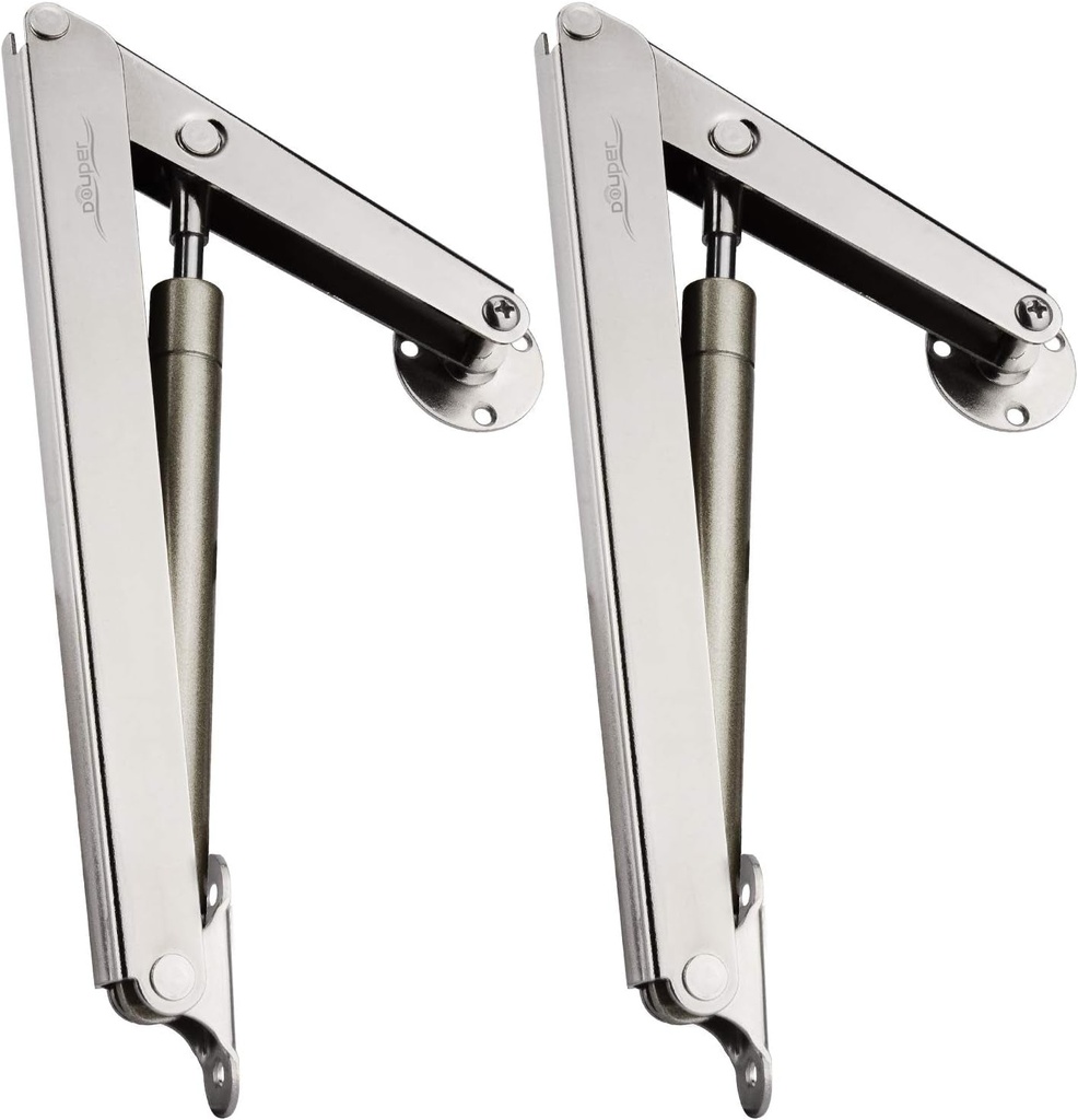 Douper 200N Gas Struts Heavy Duty Soft Close Lid Support Hinges Automatic Slow Lowering Safety Pneumatic Lid Lifters Gas Springs Pack of 2
