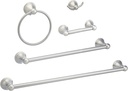 Amazon Basics, 5 Piece, Satin Nickel AB-BR817-SN Bathroom Hardware Set, Variety Pack