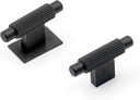 Modena - Strada Matte Black, Aluminum Cabinet Knobs 5 Pack – 2 3/8 Inch Length Kitchen Drawer Pulls Cabinet Handles Cabinet Knobs, Single Hole.
