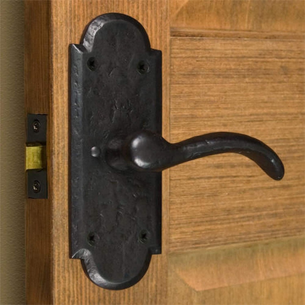 287031 Duncan Privacy Door Lever Set with 2-3/8" Backset and Decorative Ornate Rose