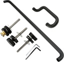 Solid Aluminum round Combination Push Bar and Pull Handle Set (Matt Black Finish)