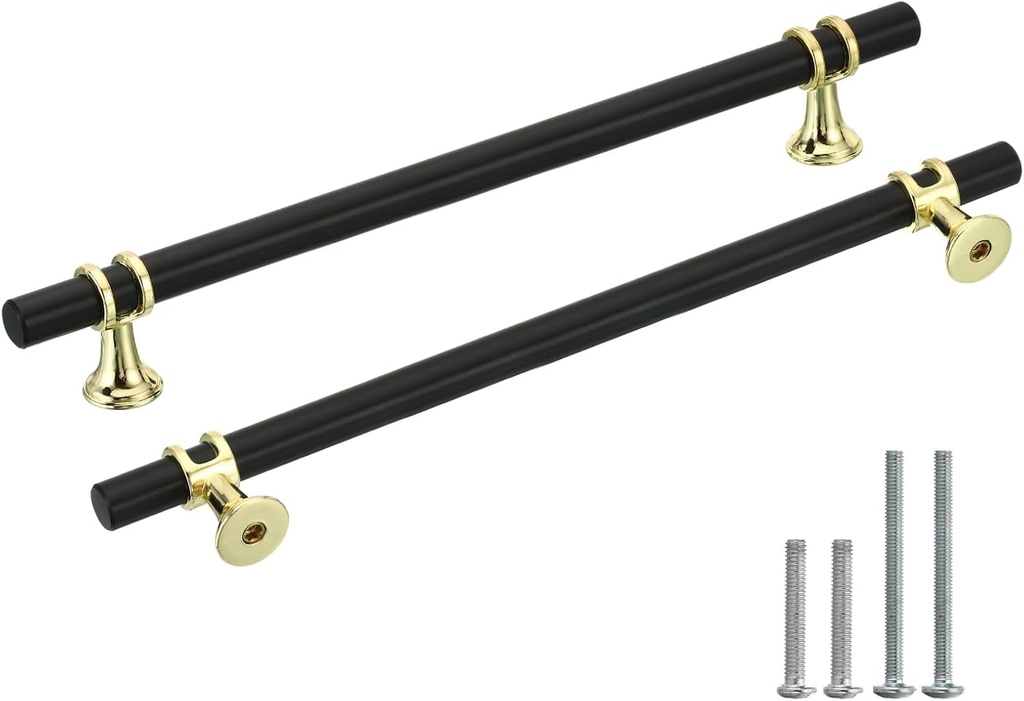 Uxcell 10 Pack Kitchen Cabinet Pulls, Aluminum Cabinet Handles Dresser Drawer Hardware Pulls 7.55 Inch (192Mm) Hole Center for Kitchen, Living Room, Bathroom, Black