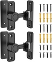 Sliding Barn Door Lock Hardware, 90 Degree Locks for Barn Doors, Flip Gate Latches for Barn, Garden, Bathroom, Outdoor, Garage, Window (2 Pack-Black)