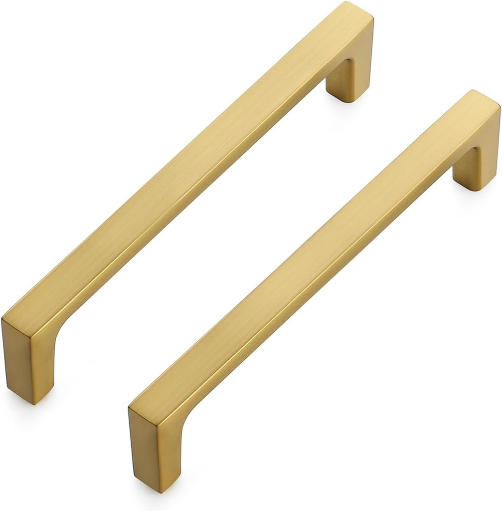 Ravinte 10 Pack Solid 5 Inch Kitchen Square Cabinet Handles Brushed Brass Cabinet Pulls Drawer Pulls Kitchen Cabinet Hardware Kitchen Handles