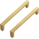 Ravinte 10 Pack Solid 5 Inch Kitchen Square Cabinet Handles Brushed Brass Cabinet Pulls Drawer Pulls Kitchen Cabinet Hardware Kitchen Handles