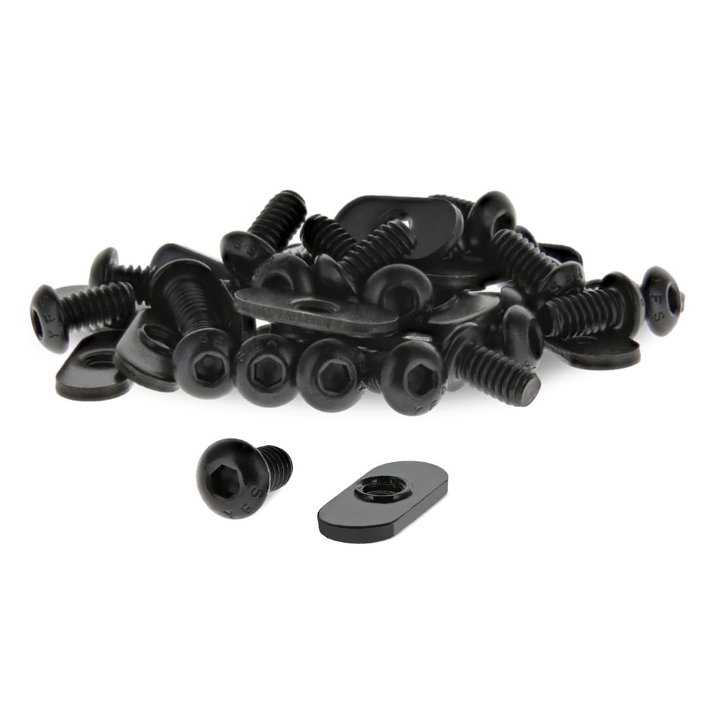 8020, 3393, 10 Series Bolt Combo, 1/4-20 X 0.5 Inch Button Head Socket Cap Screw with Slide in Economy T-Nut Steel Hardware 80/20 Nuts and Bolts Set (25 Pack)